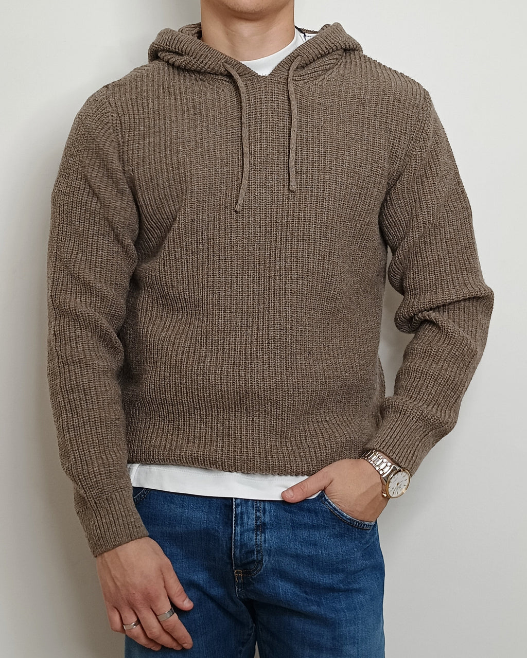 VALDICHIARA FELPA IN LANA CON CAPPUCCIO