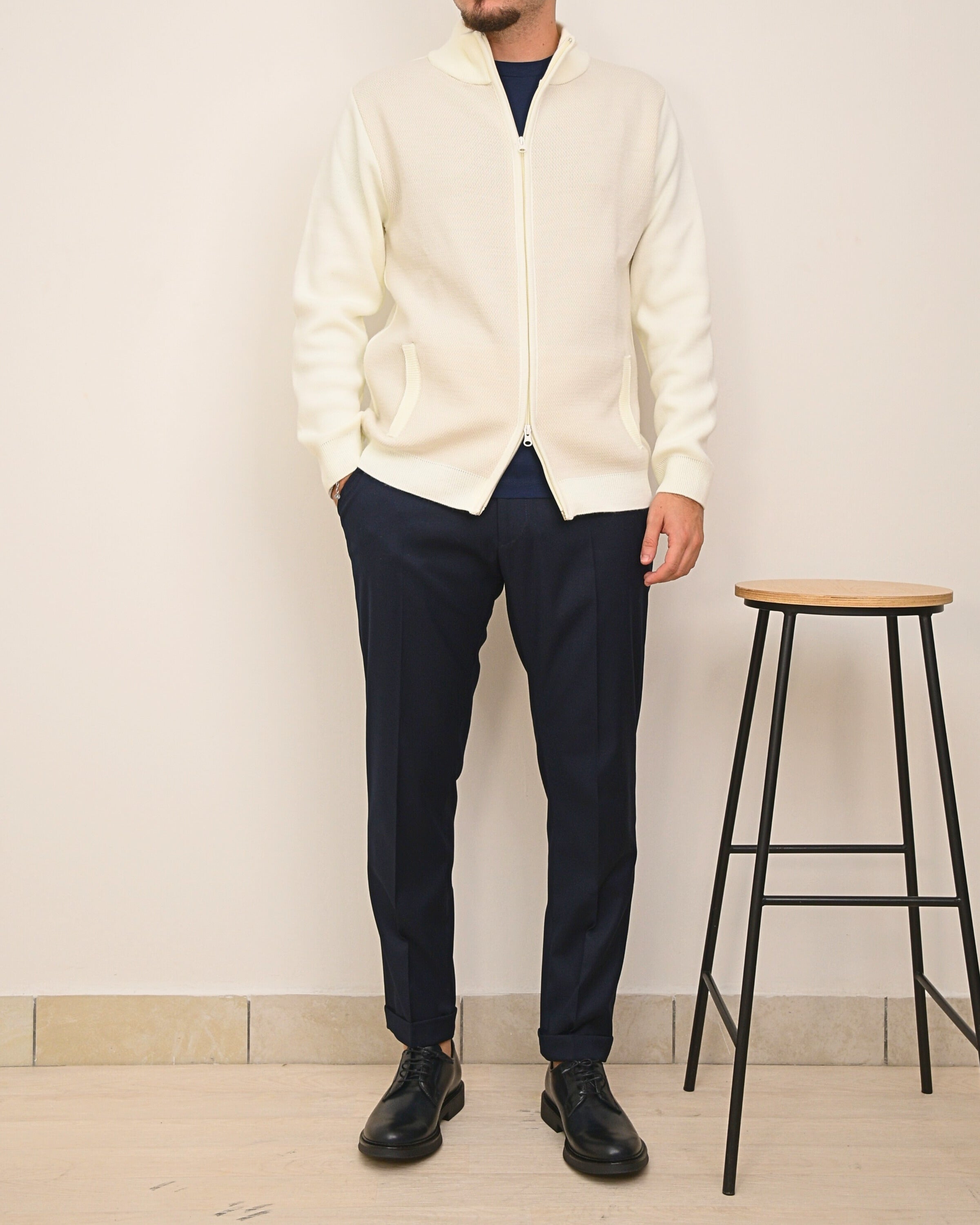 OUTFIT: SQUAD MAGLIA ZIP LANA MICRO MA408 & DOPPIAVVI CHINO TENNESSE SLIM LUCIO1