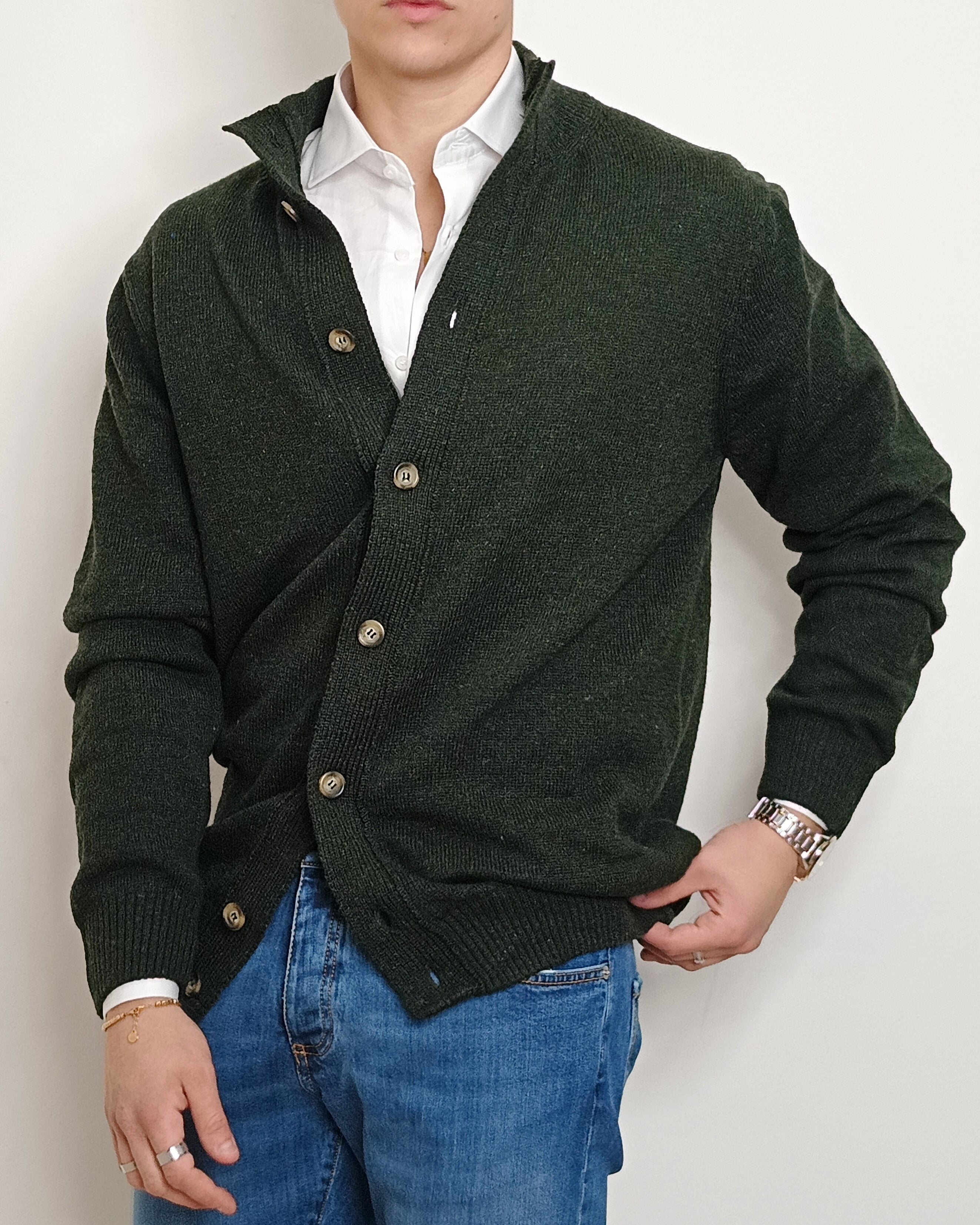 VALDICHIARA CARDIGAN IN LANA CON BOTTONI