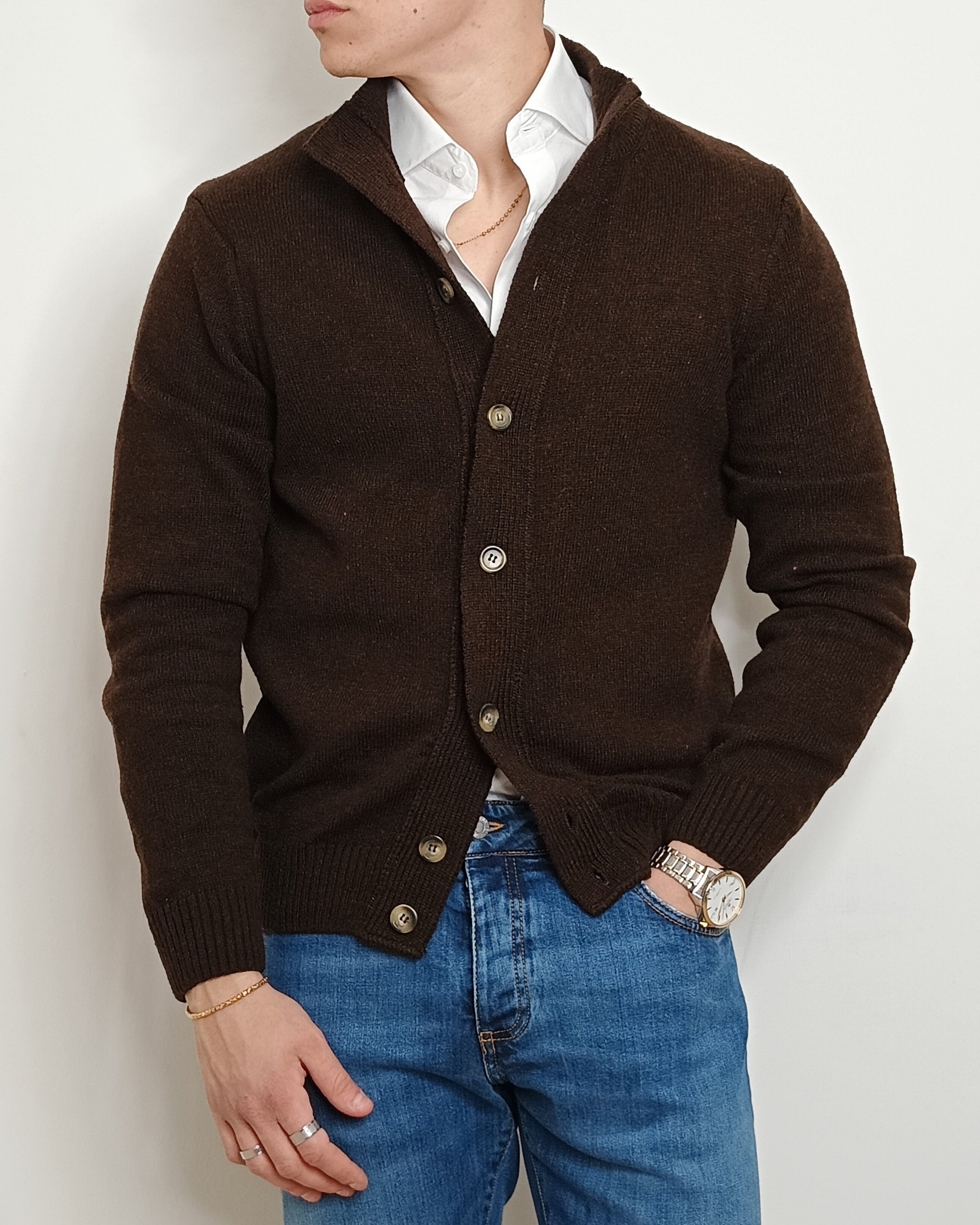 VALDICHIARA CARDIGAN IN LANA CON BOTTONI