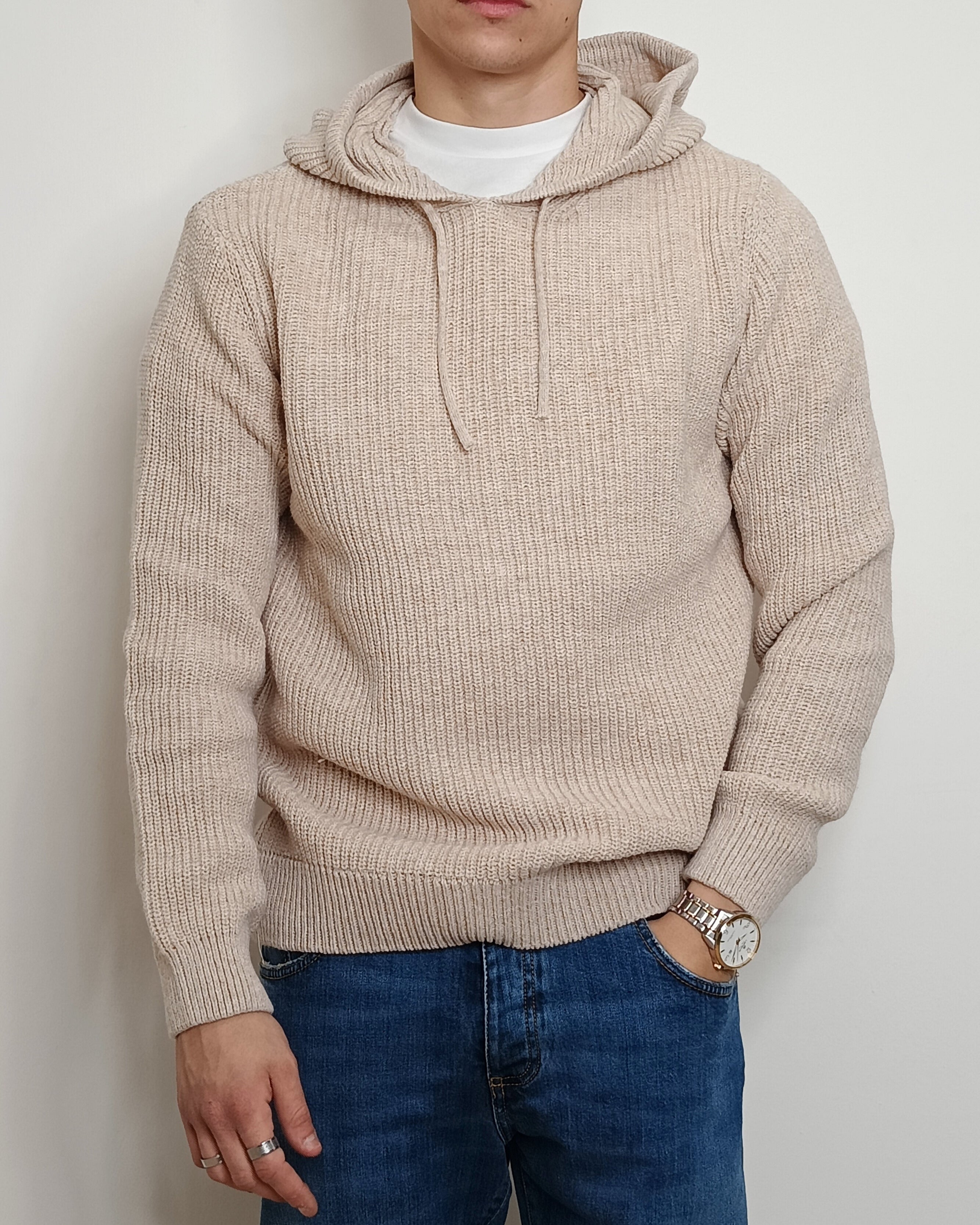 VALDICHIARA FELPA IN LANA CON CAPPUCCIO