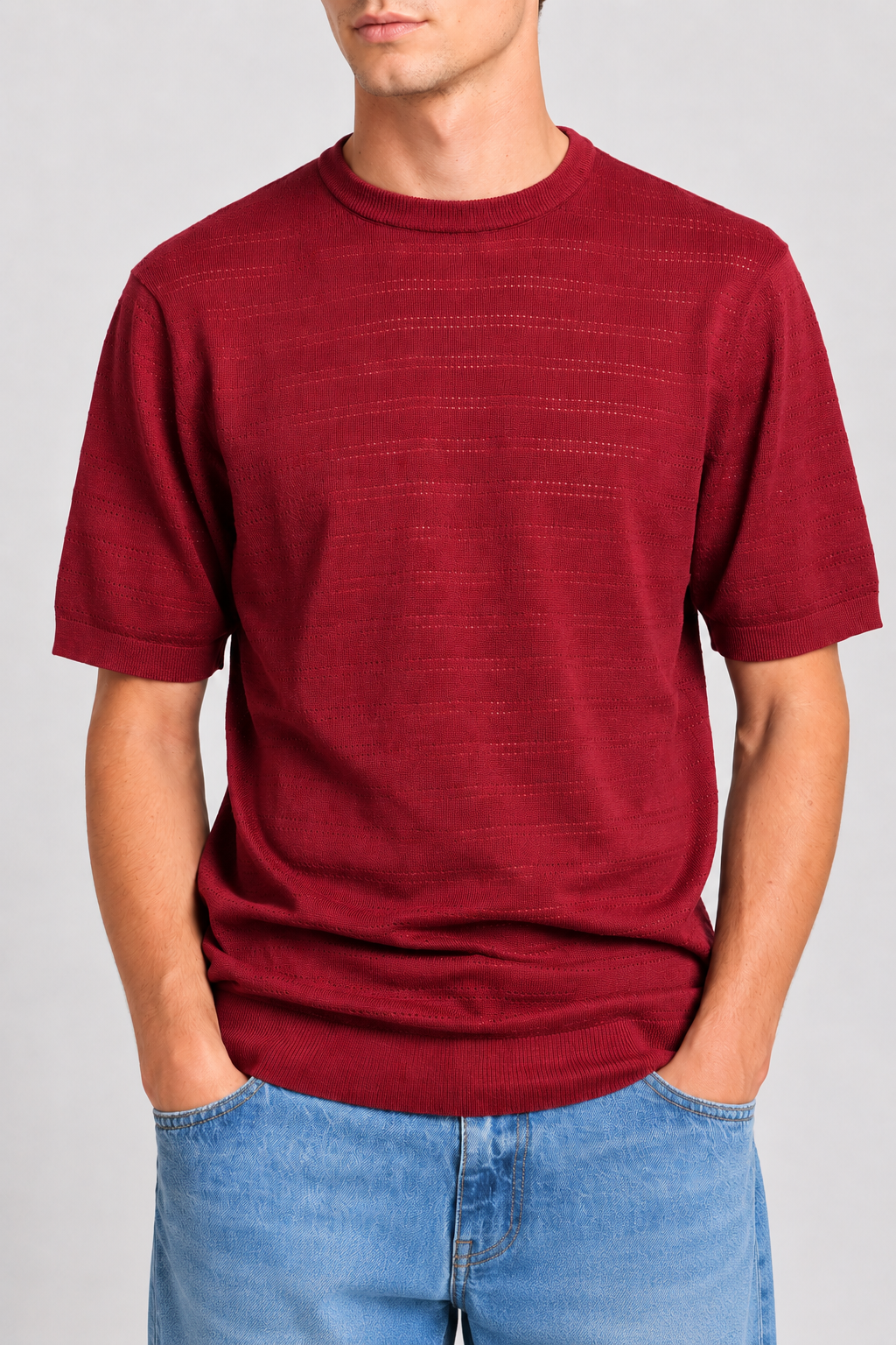 Maglia girocollo traforata