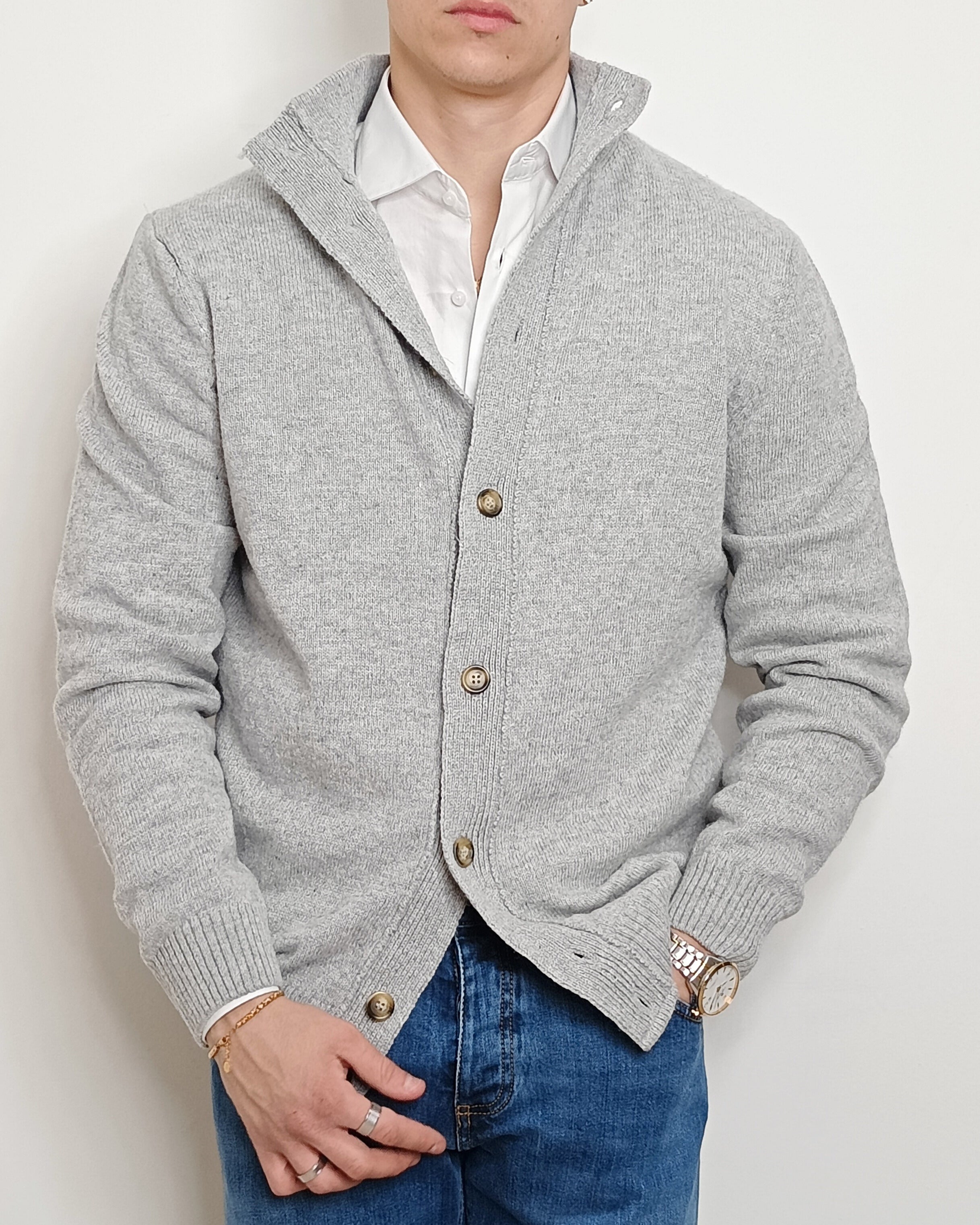 VALDICHIARA CARDIGAN IN LANA CON BOTTONI