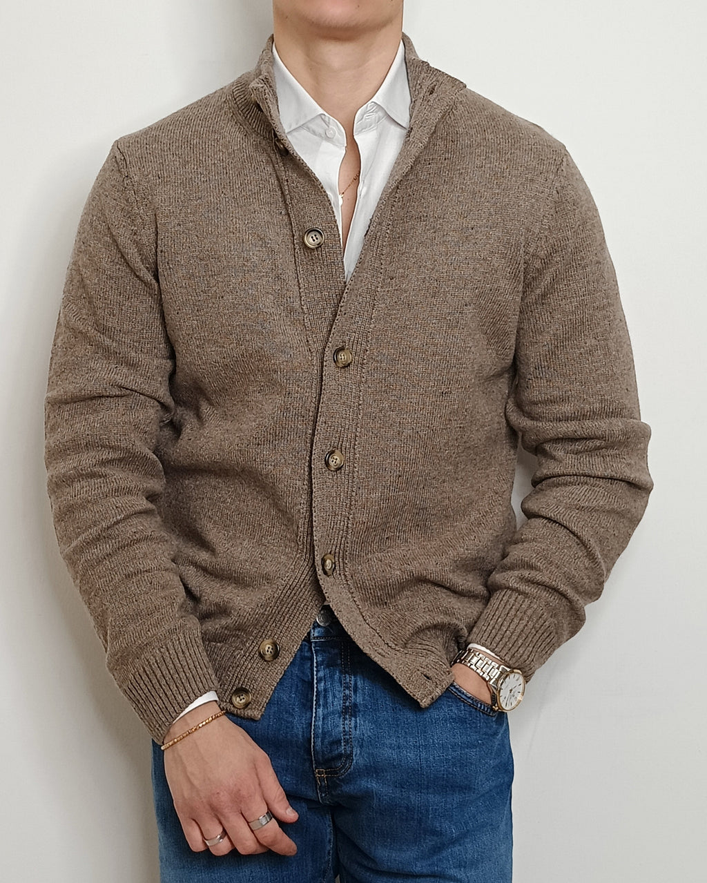 VALDICHIARA CARDIGAN IN LANA CON BOTTONI