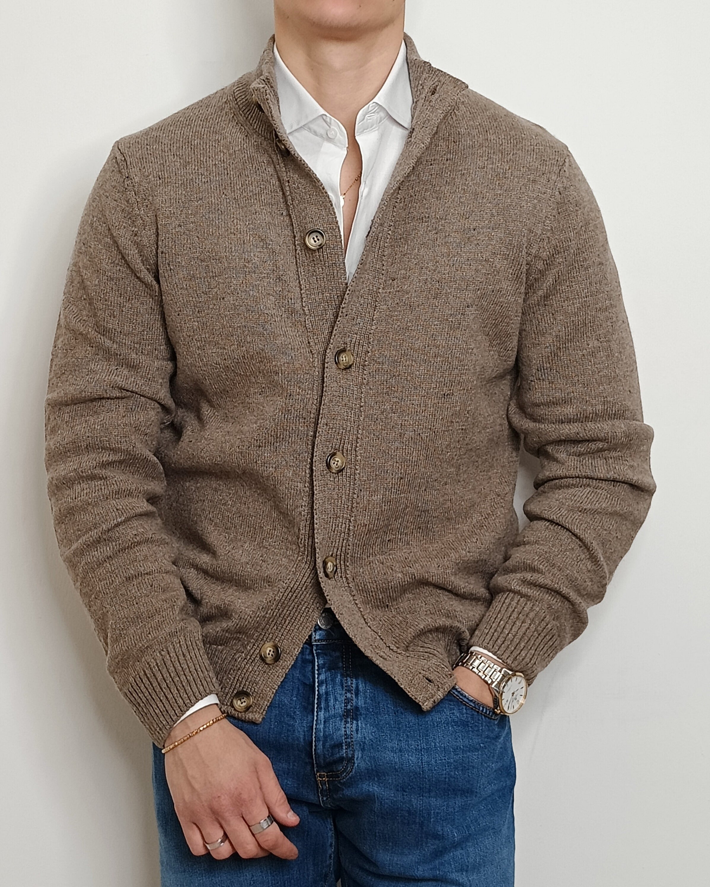 VALDICHIARA CARDIGAN IN LANA CON BOTTONI