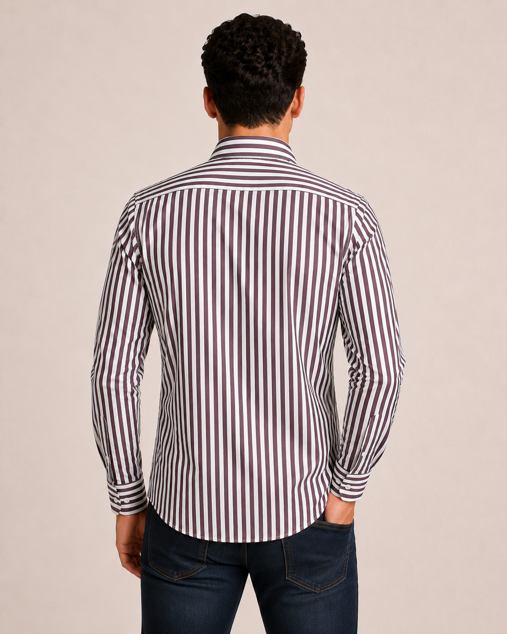 Camicia a righe in cotone