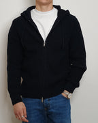 DOPPIAVVI FELPA IN LANA CON ZIP E CAPPUCCIO