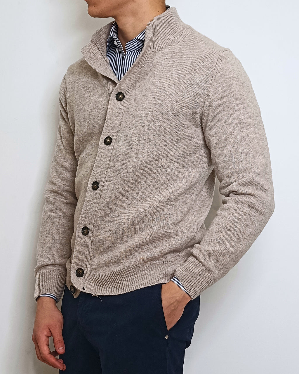 DOPPIAVVI CARDIGAN IN LANA CON BOTTONI