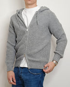 DOPPIAVVI FELPA IN LANA CON ZIP E CAPPUCCIO