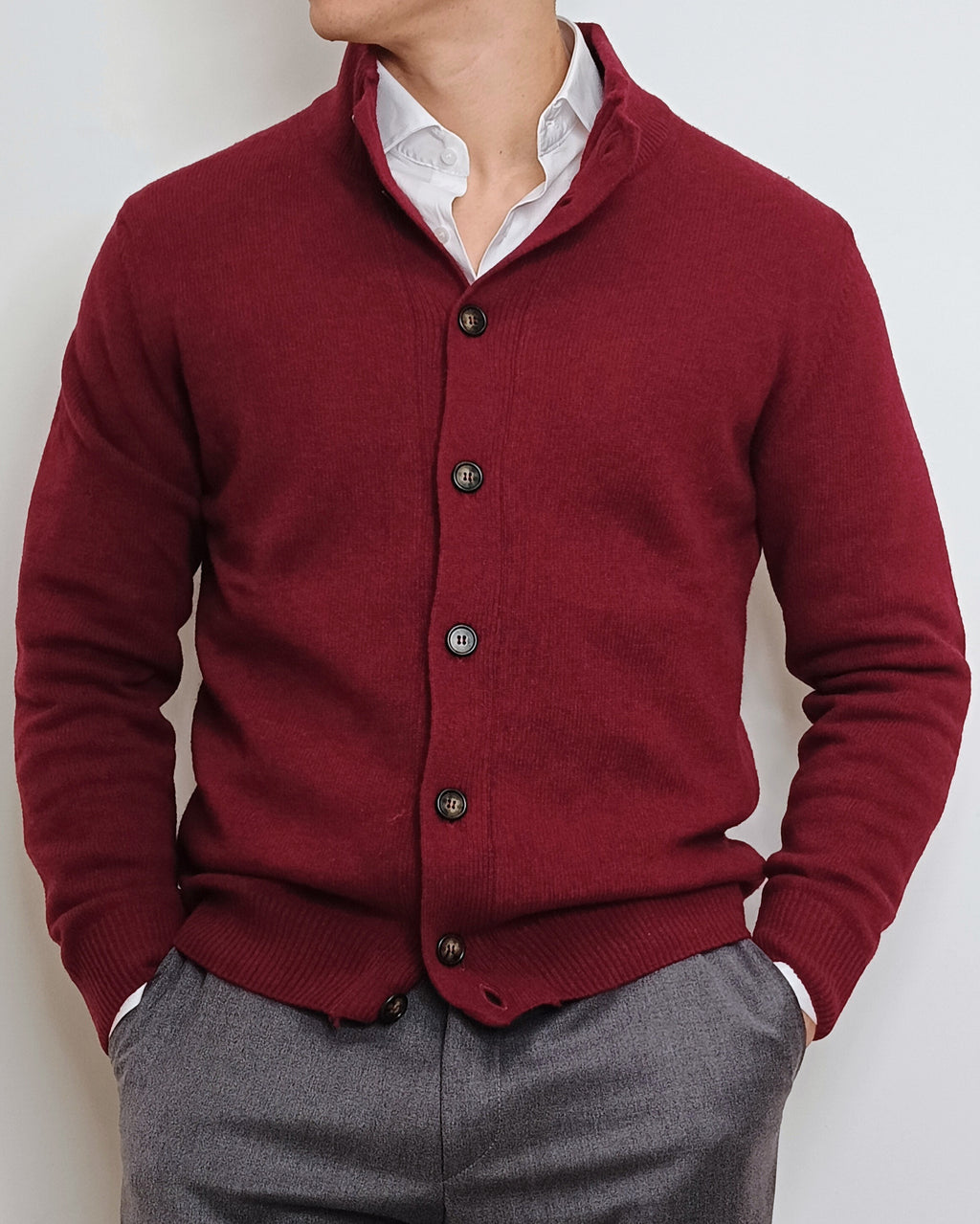 DOPPIAVVI CARDIGAN IN LANA CON BOTTONI