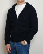 DOPPIAVVI FELPA IN LANA CON ZIP E CAPPUCCIO