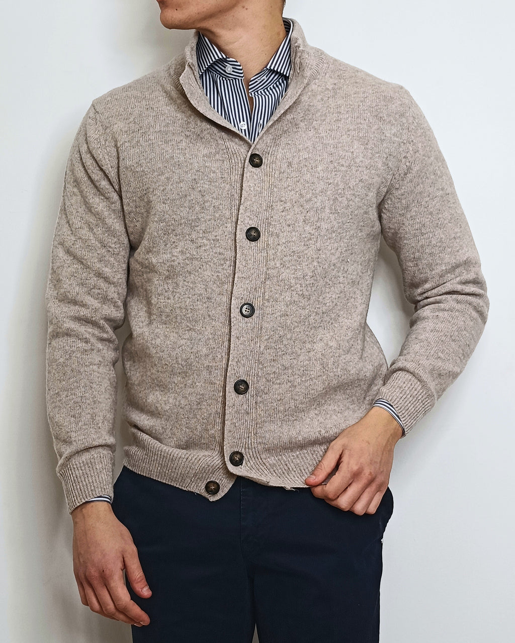 DOPPIAVVI CARDIGAN IN LANA CON BOTTONI