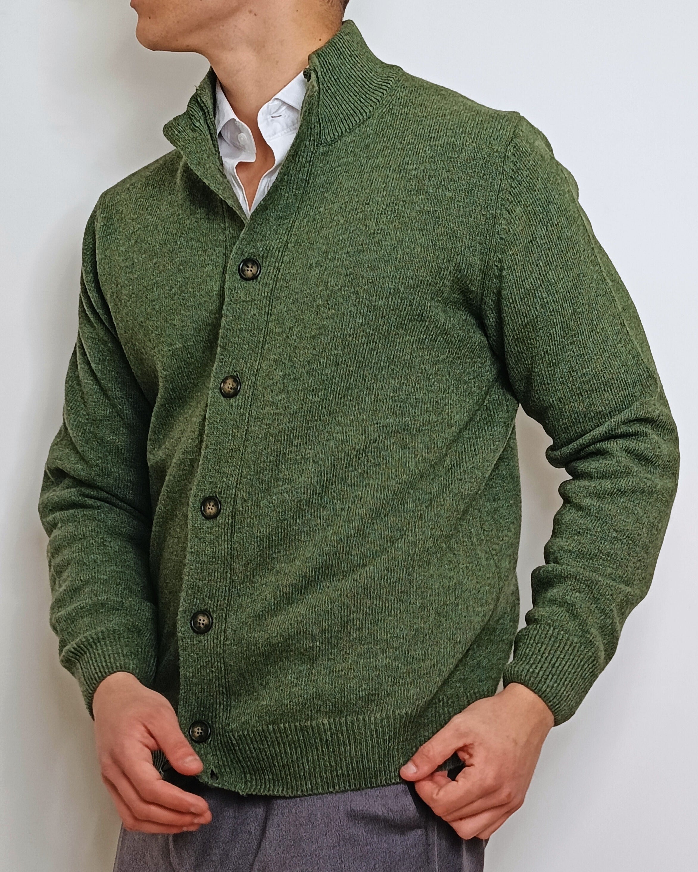 DOPPIAVVI CARDIGAN IN LANA CON BOTTONI