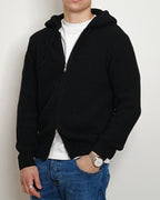 DOPPIAVVI FELPA IN LANA CON ZIP E CAPPUCCIO