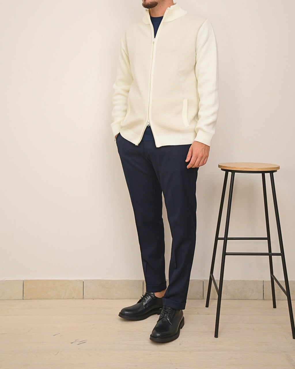 OUTFIT: SQUAD MAGLIA ZIP LANA MICRO MA408 & DOPPIAVVI CHINO TENNESSE SLIM LUCIO1