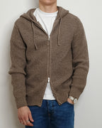 DOPPIAVVI FELPA IN LANA ZIP E CAPPUCCIO