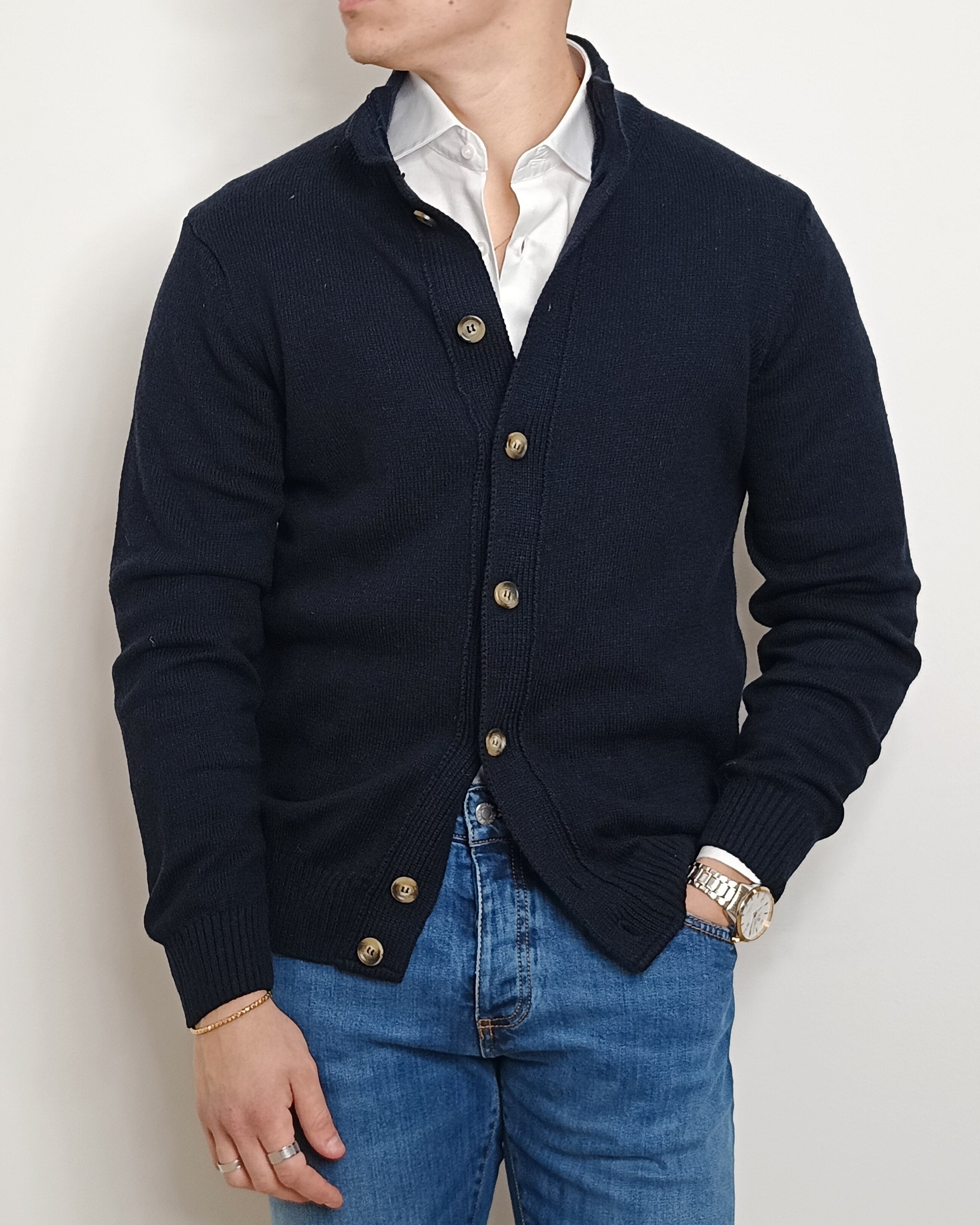 VALDICHIARA CARDIGAN IN LANA CON BOTTONI