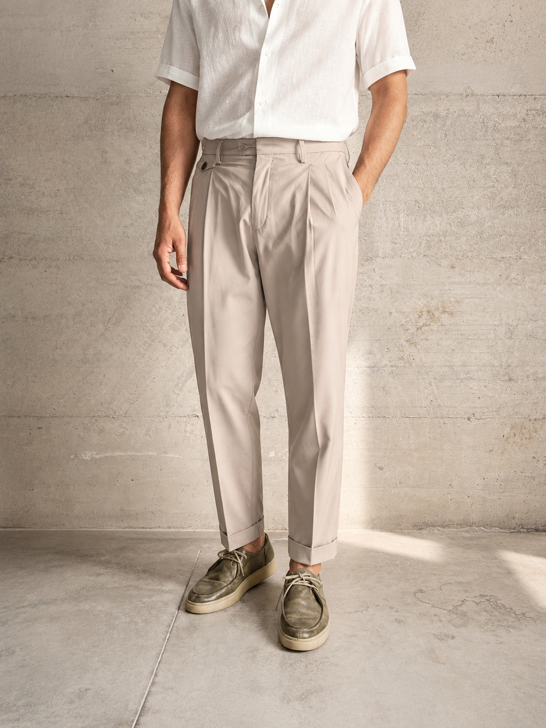 Pantalone chinos doppia pence
