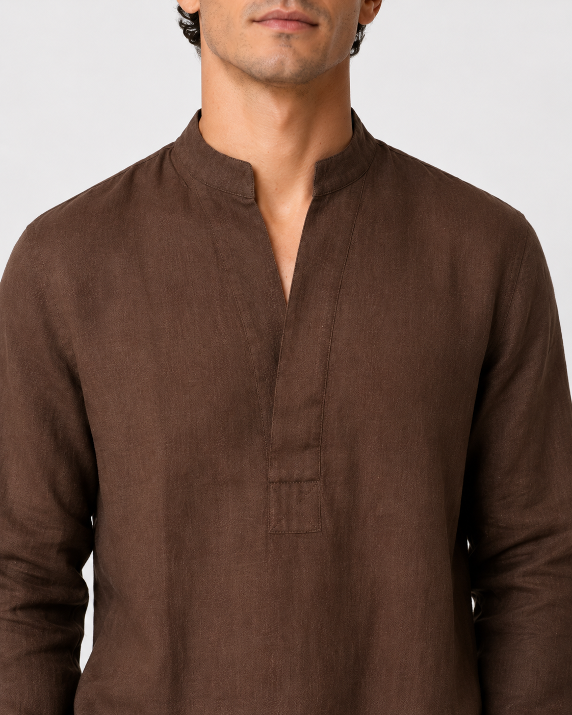Camicia serafino in lino