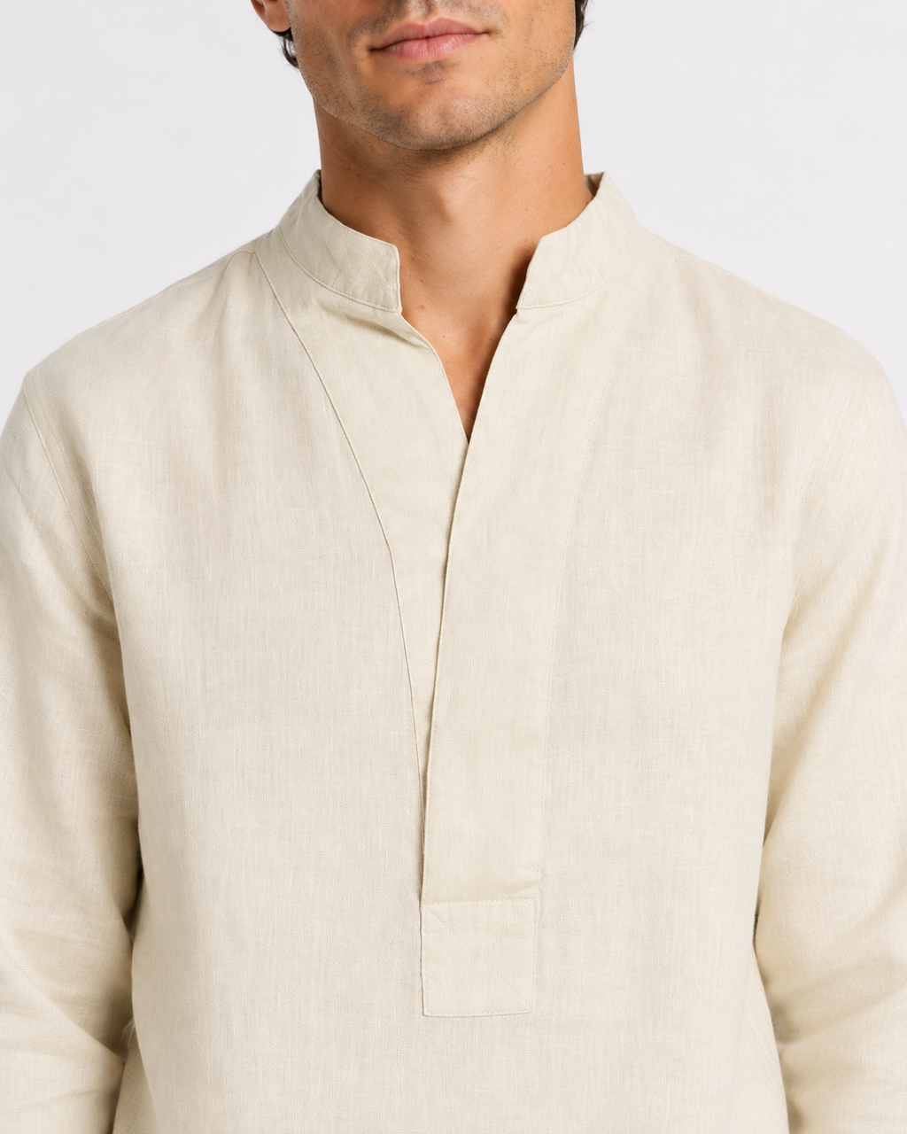 Camicia serafino in lino