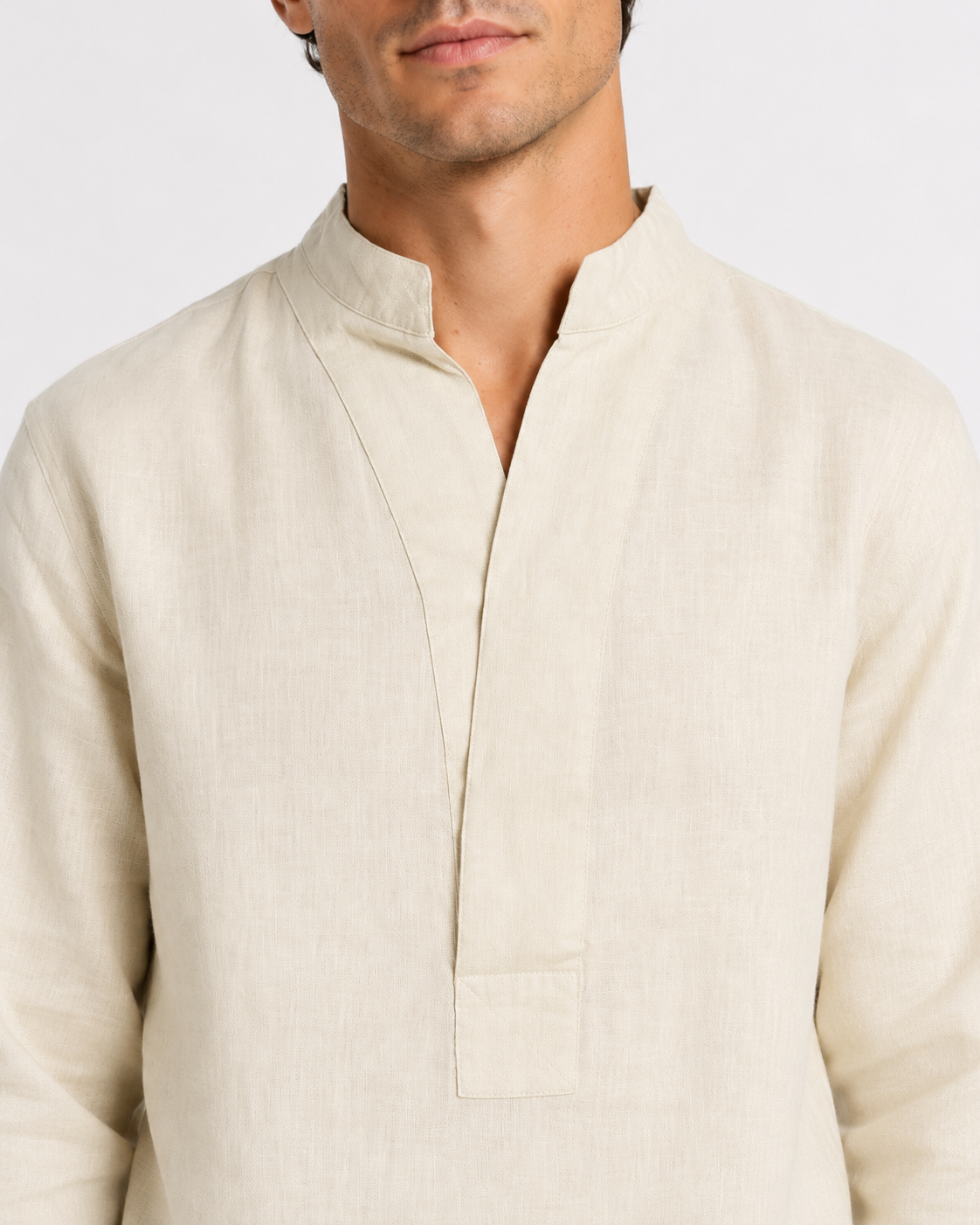 Camicia serafino in lino