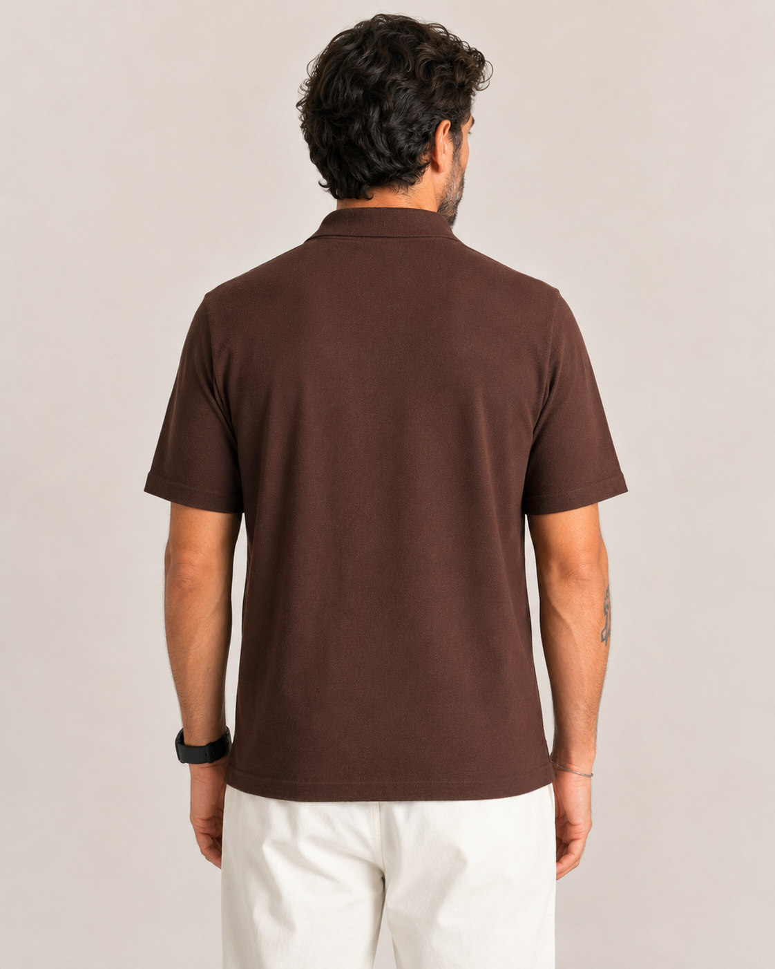 Polo in filo cotone con bottoni