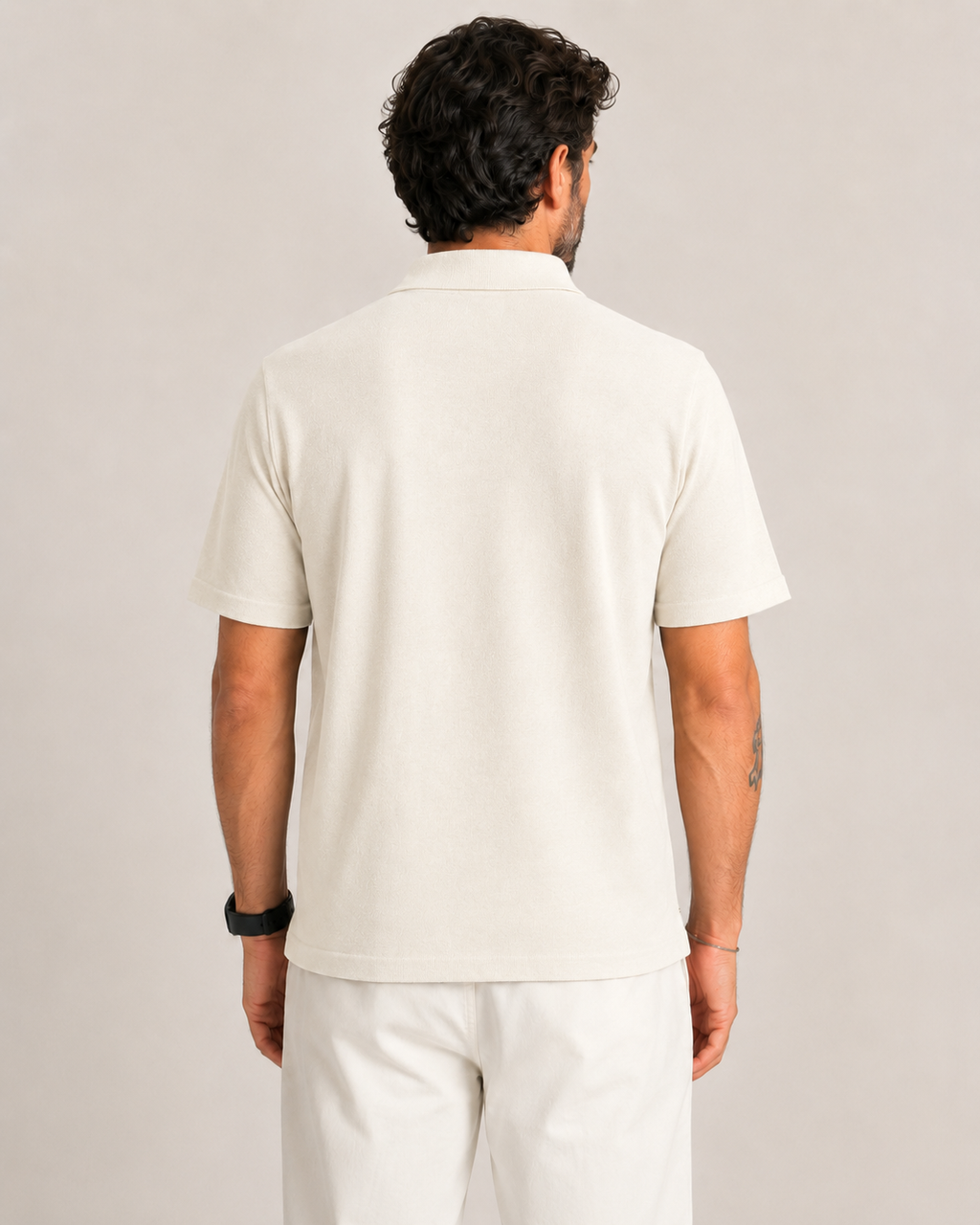 Polo in filo cotone con bottoni