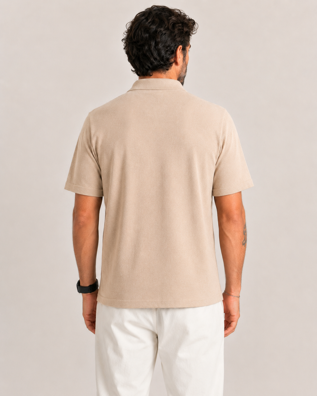 Polo in filo cotone con bottoni