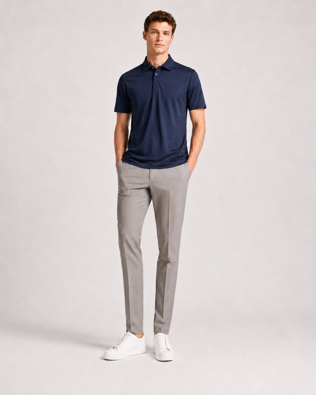 Polo tecnica con bottoni