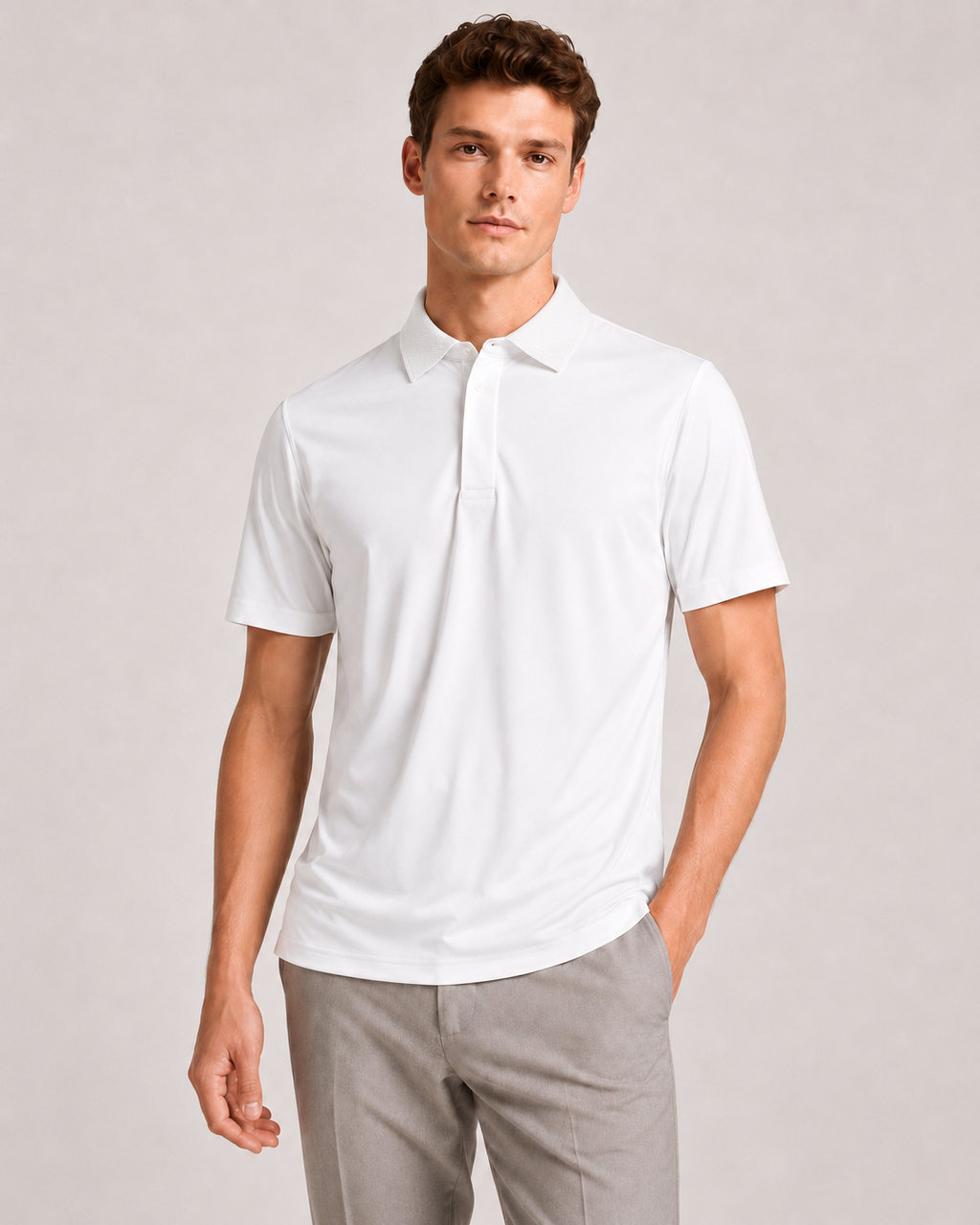 Polo tecnica con bottoni