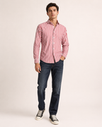 Camicia rigata in cotone