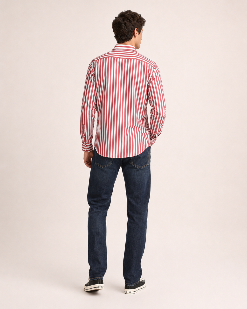 Camicia rigata in cotone