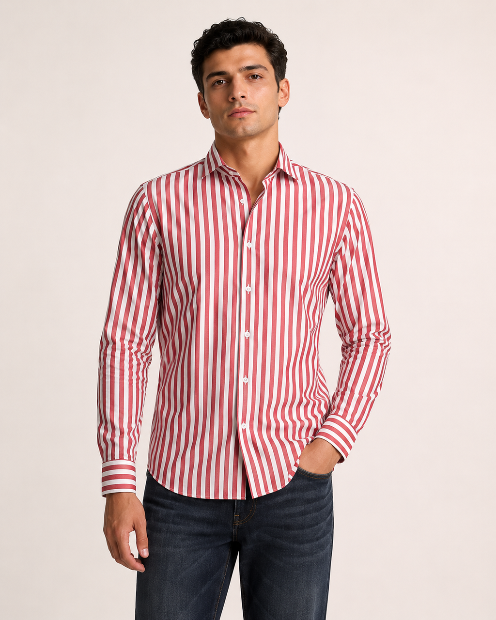 Camicia a righe in cotone