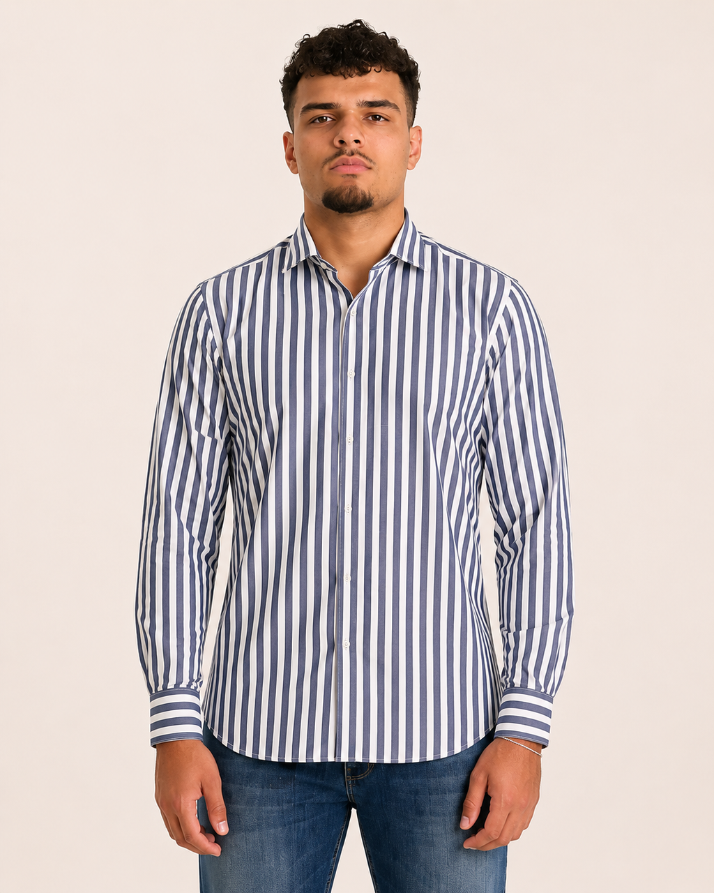 Camicia a righe in cotone