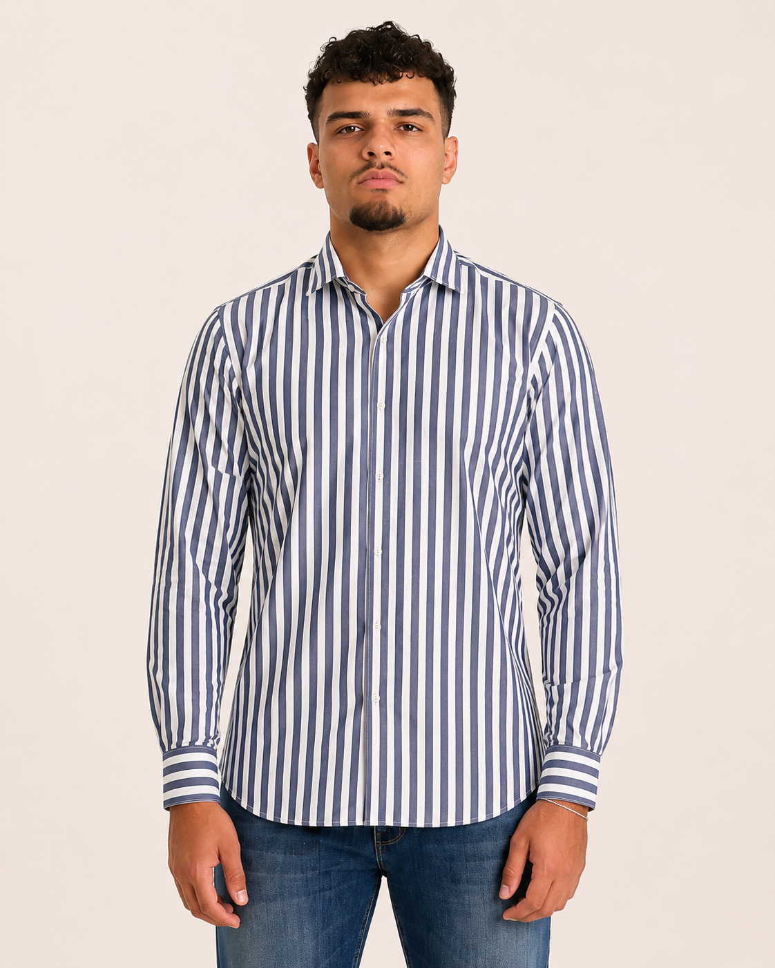 Camicia a righe in cotone