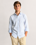 Camicia in lino rigata