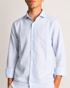 Camicia in lino rigata