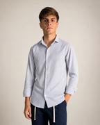 Camicia in lino rigata