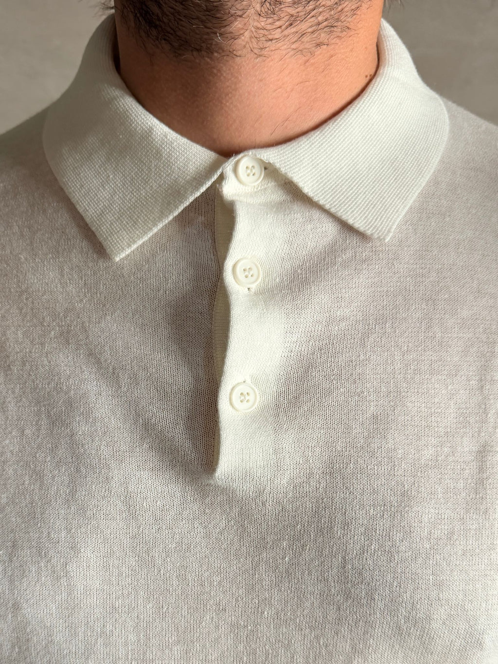 Polo in filo cotone con bottoni