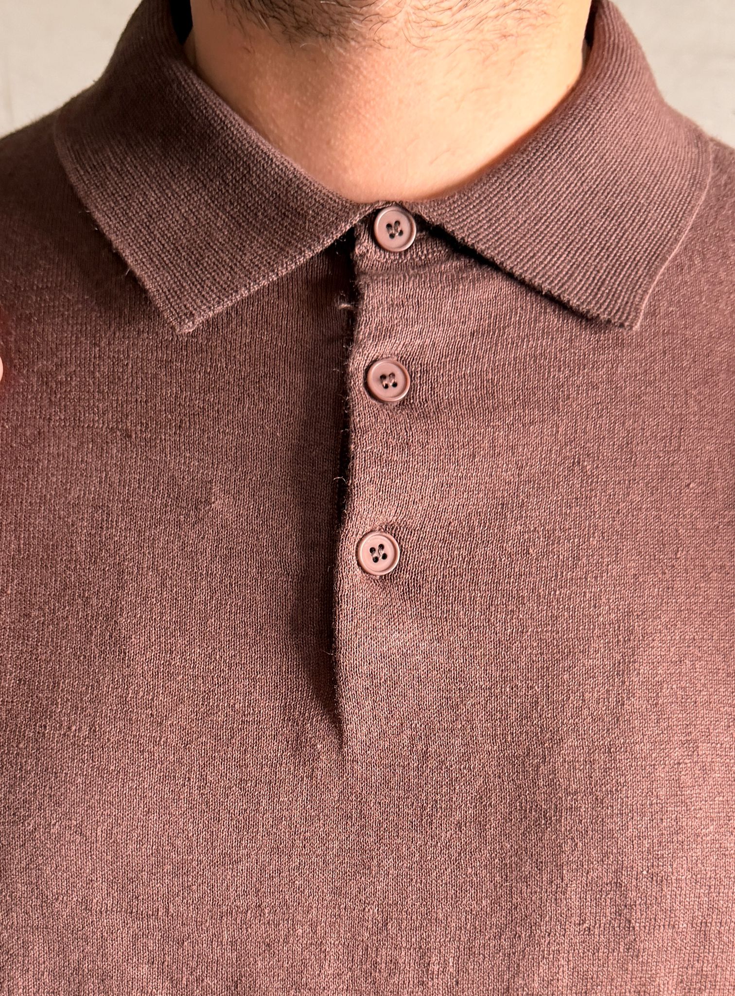 Polo in filo cotone con bottoni