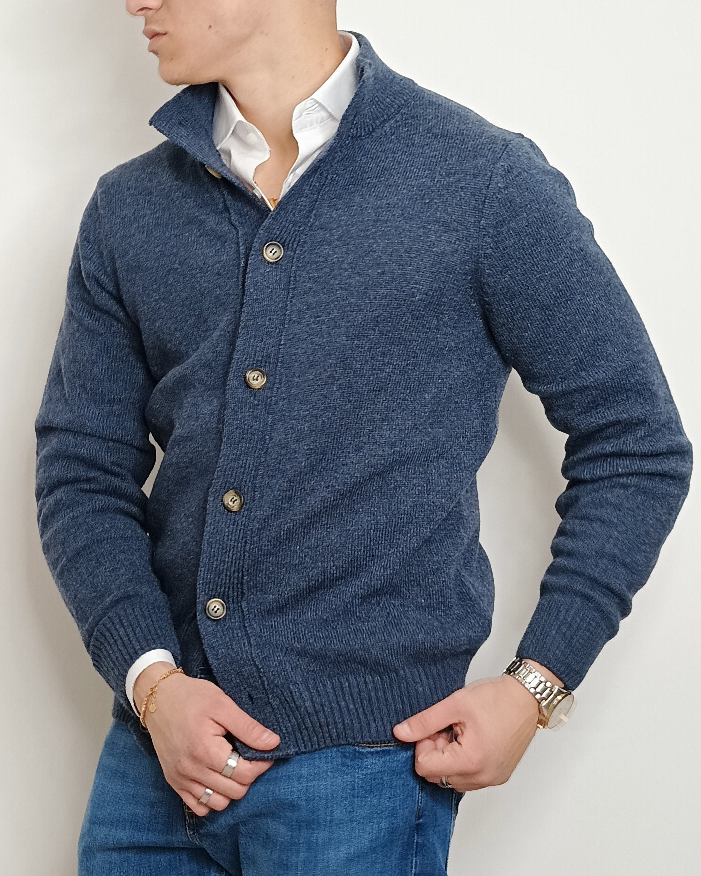 VALDICHIARA CARDIGAN IN LANA CON BOTTONI