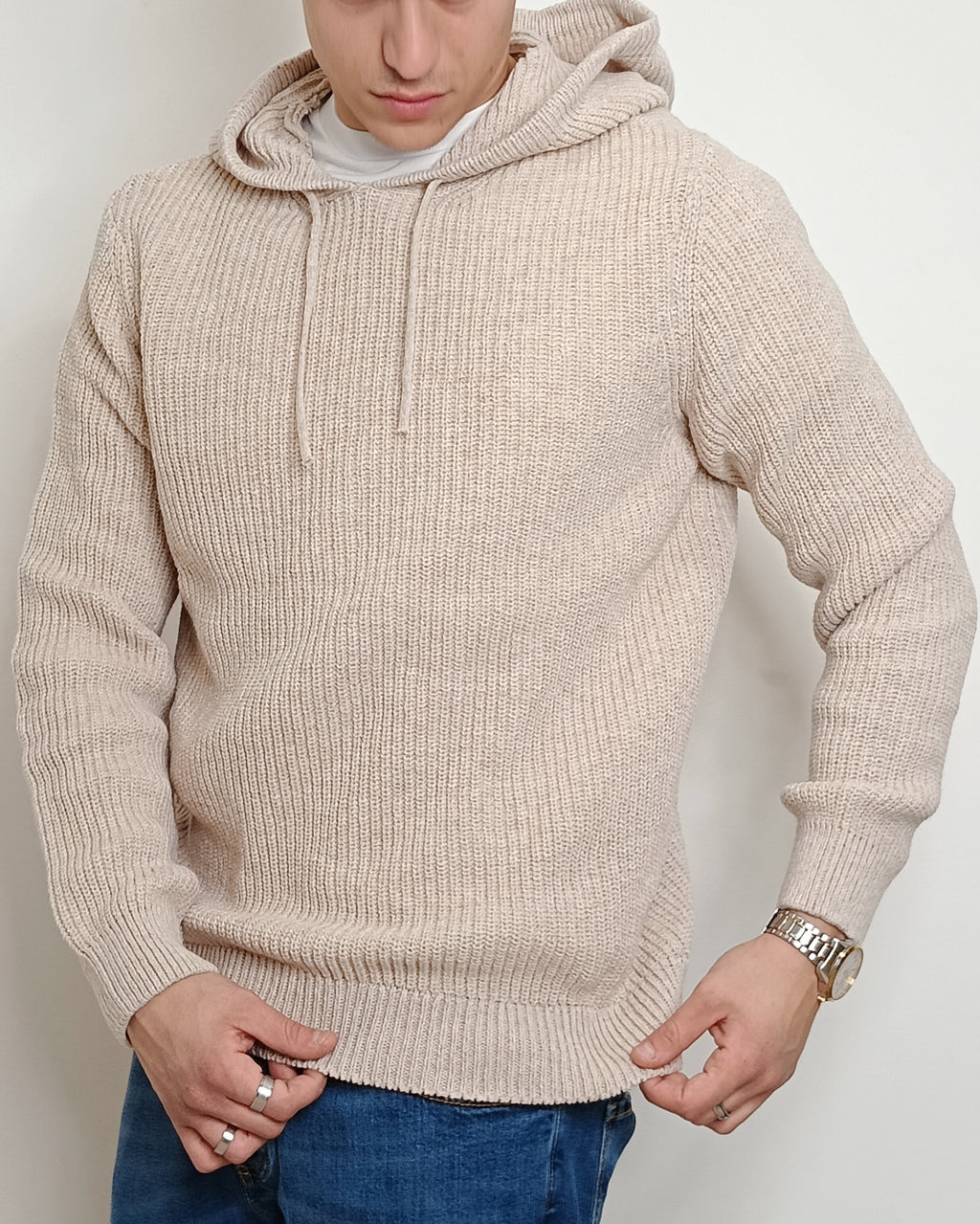 VALDICHIARA FELPA IN LANA CON CAPPUCCIO