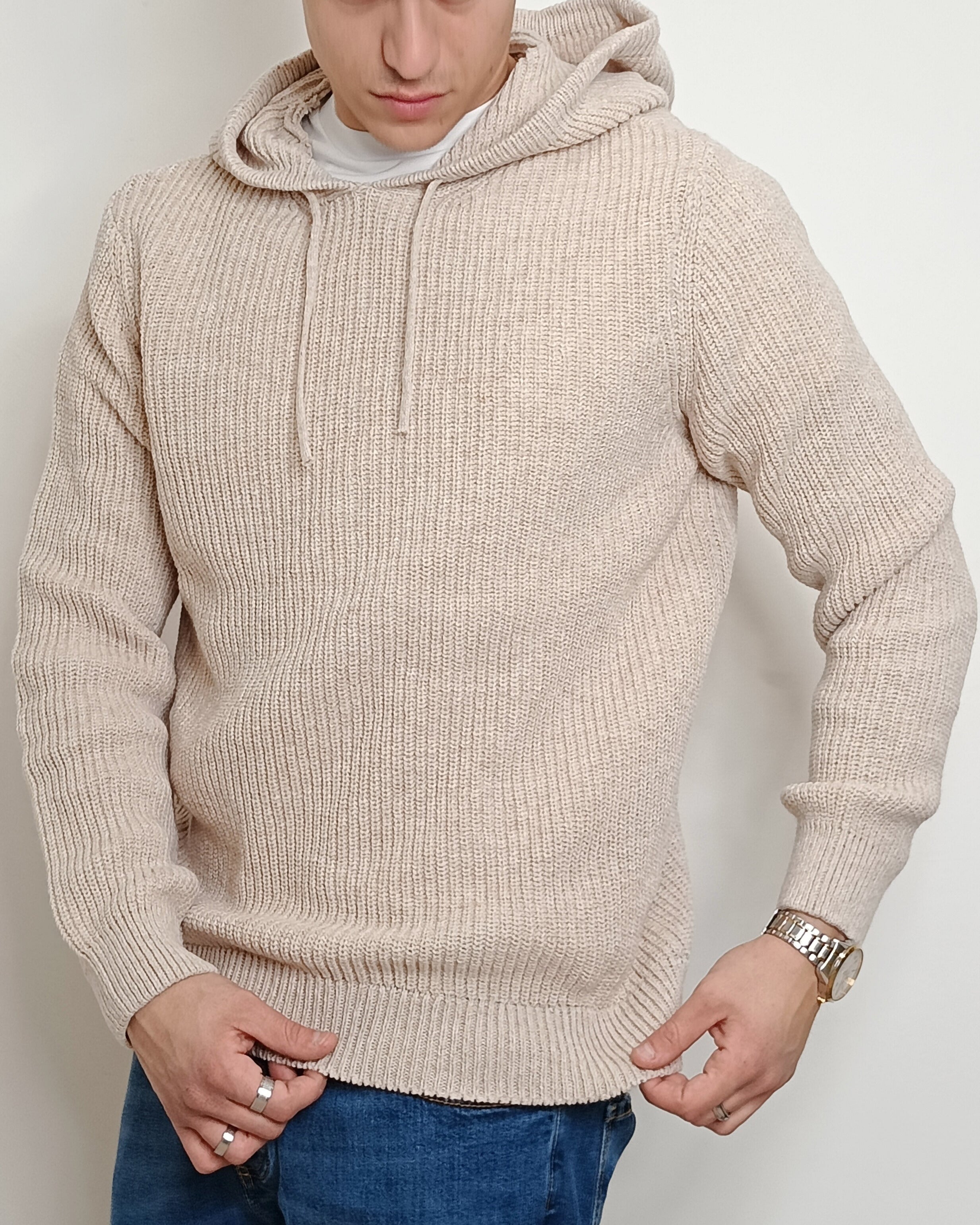 VALDICHIARA FELPA IN LANA CON CAPPUCCIO