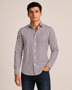 Camicia a righe in cotone