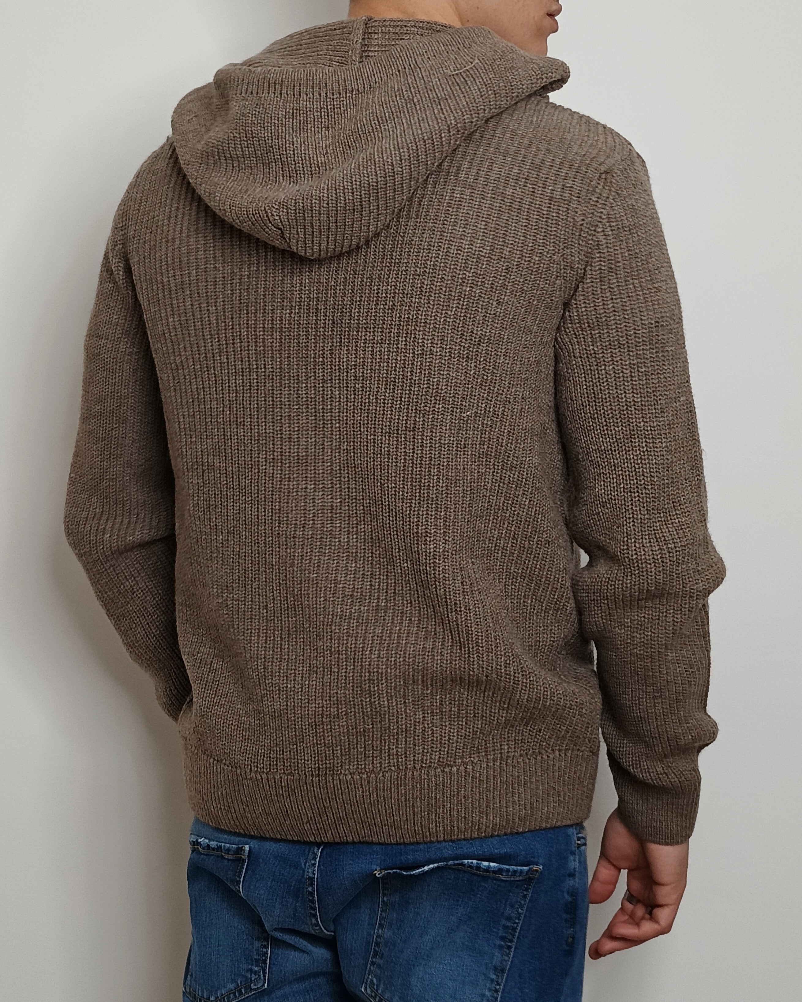 DOPPIAVVI FELPA IN LANA ZIP E CAPPUCCIO