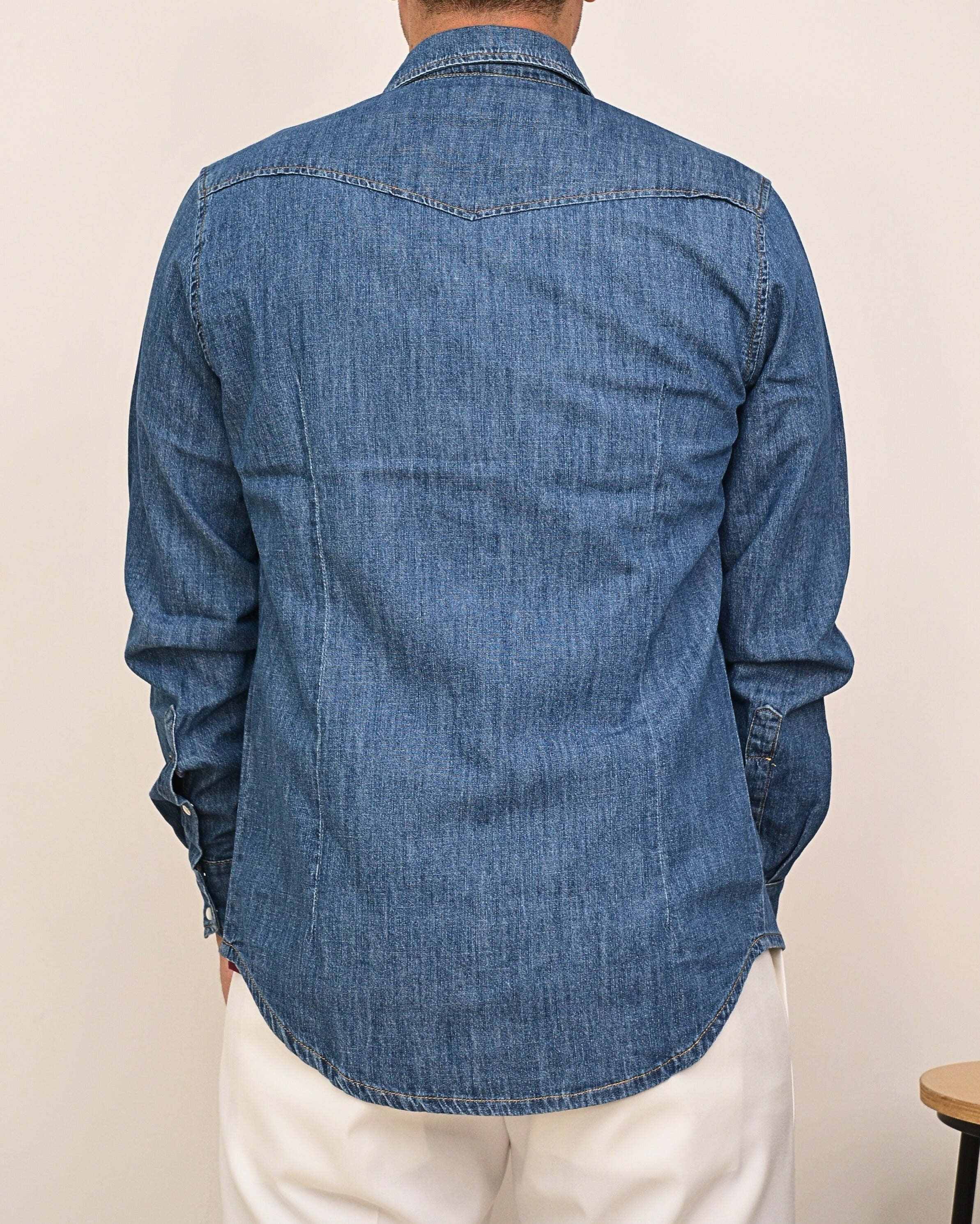 DOPPIAVVI CAMICIA TEXASD DENIM MADREPERLA