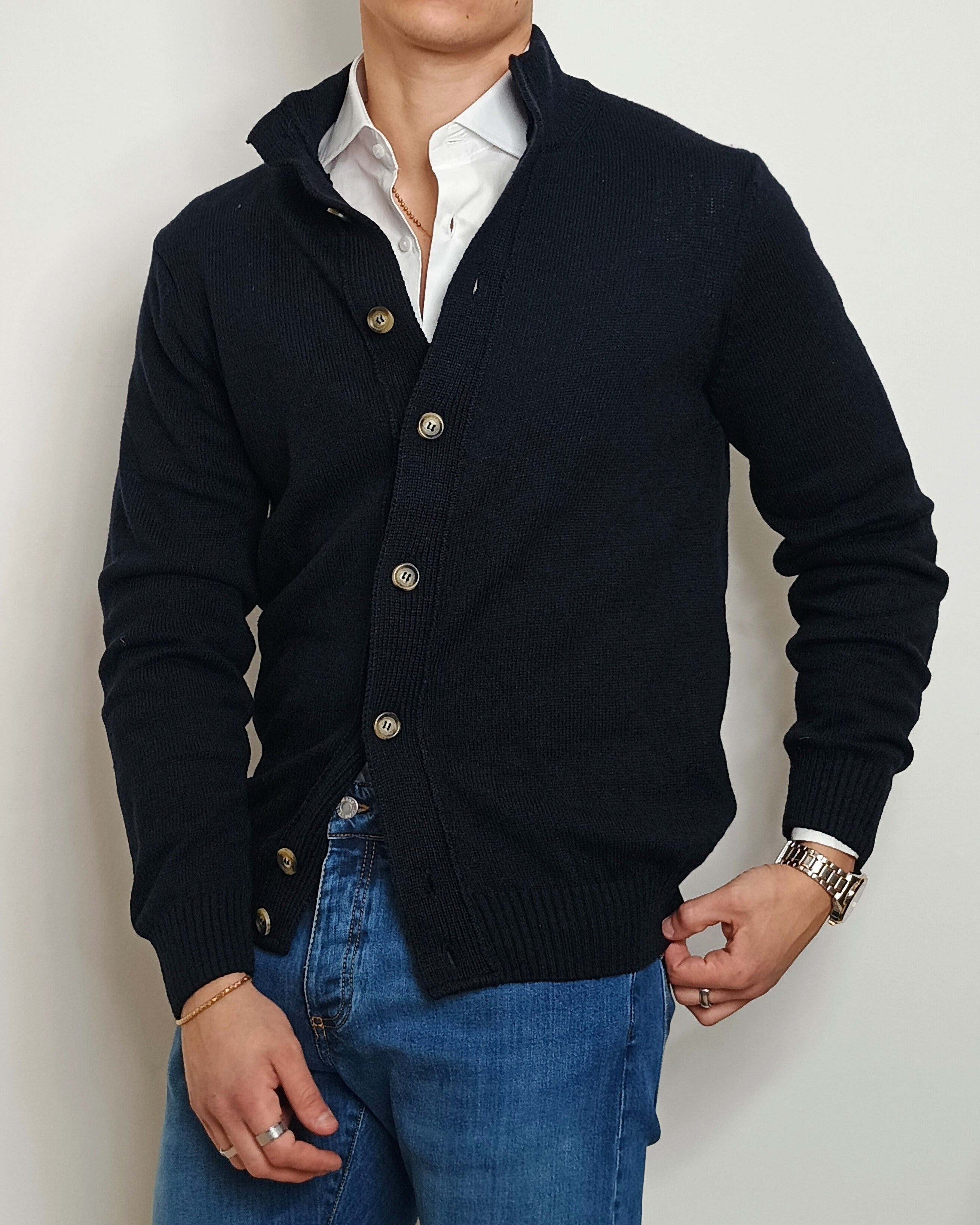 VALDICHIARA CARDIGAN IN LANA CON BOTTONI