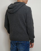 DOPPIAVVI FELPA IN LANA CON ZIP E CAPPUCCIO