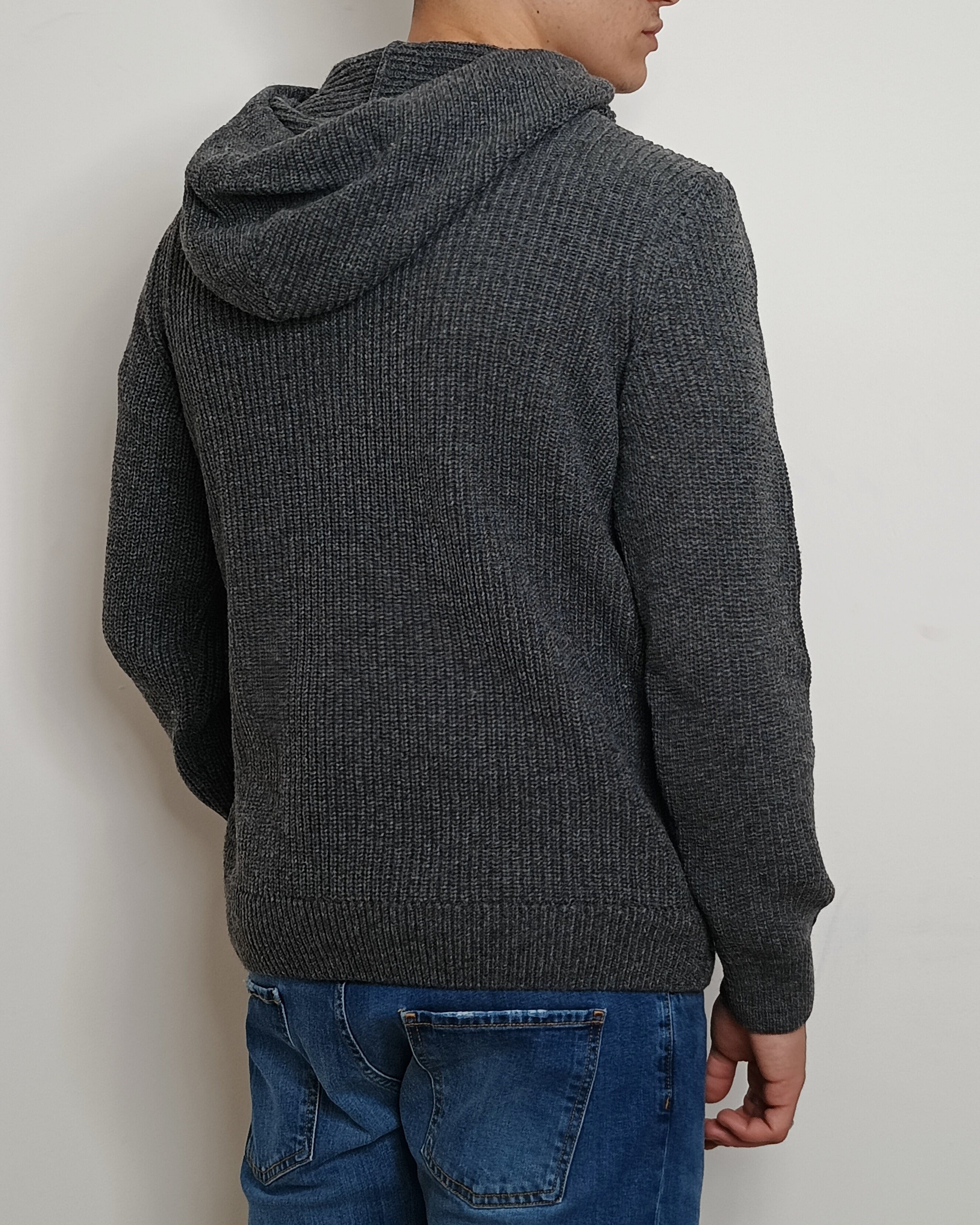 DOPPIAVVI FELPA IN LANA CON ZIP E CAPPUCCIO