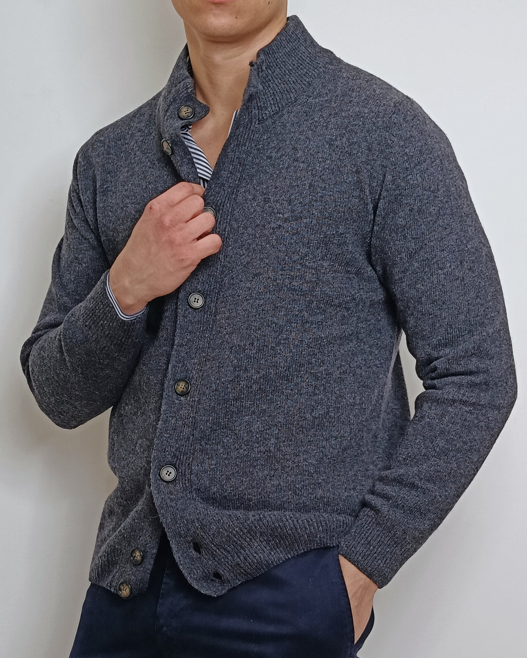 DOPPIAVVI CARDIGAN IN LANA CON BOTTONI